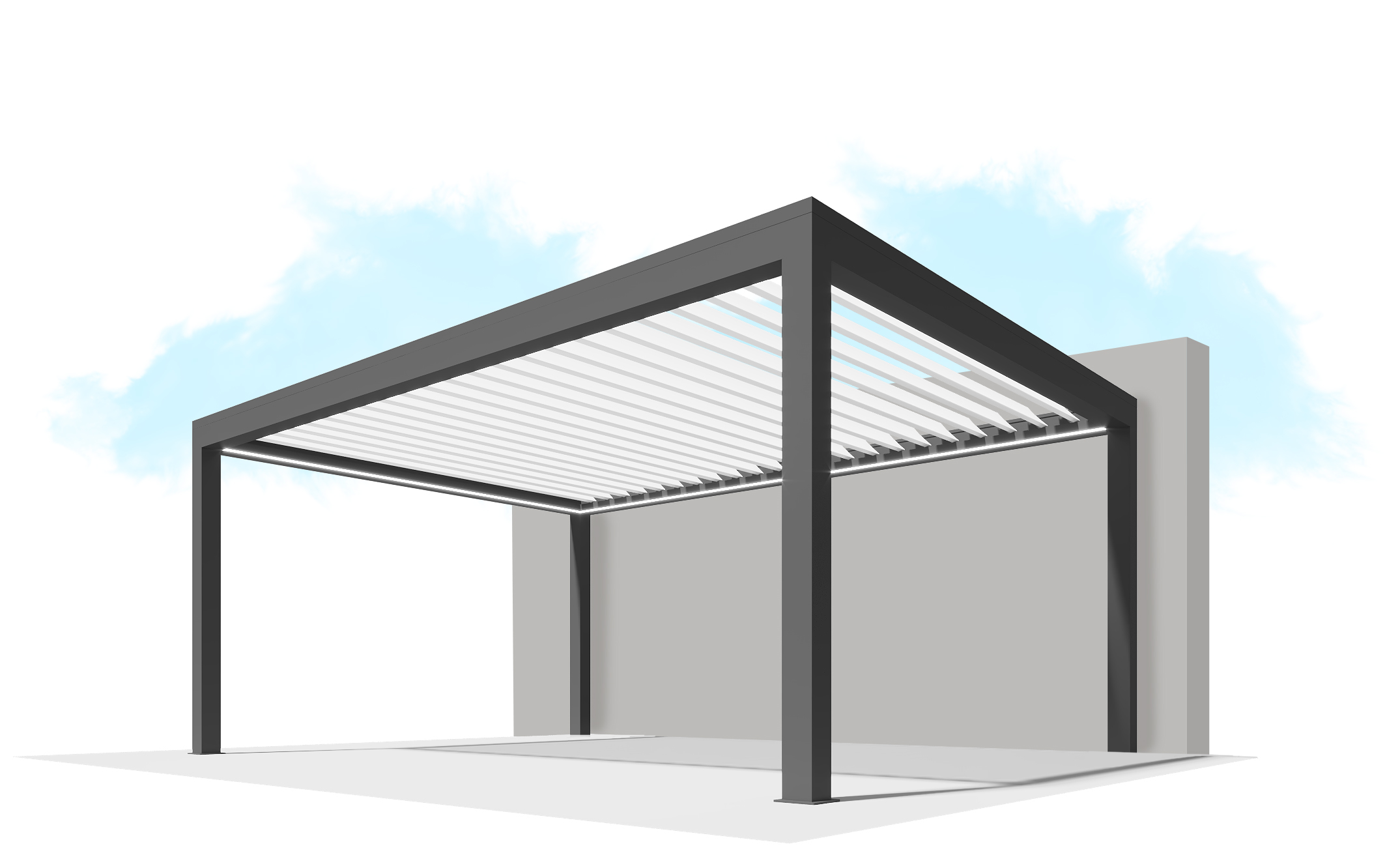 Биоклиматическая пергола Decolife B700 — отдельностоящая